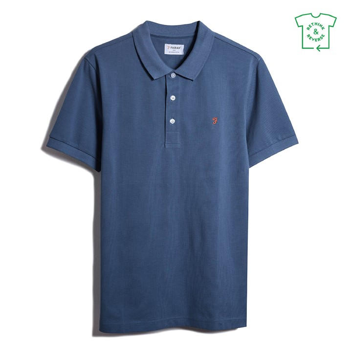 Farah Men' Blue Short Sleeve Polo Shirt in Size S, Sports Direct