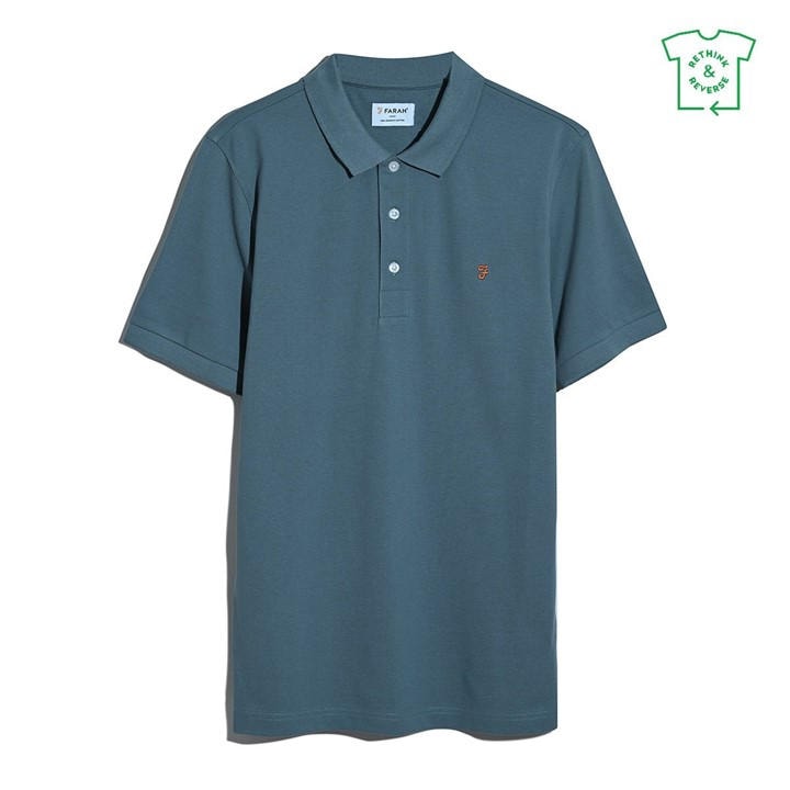 Farah Men' Blue Short Sleeve Polo Shirt in Size S, Sports Direct
