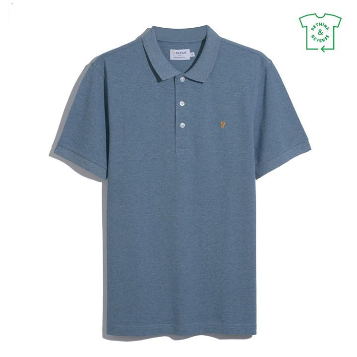Farah Men' Blue Short Sleeve Polo Shirt in Size S, Sports Direct