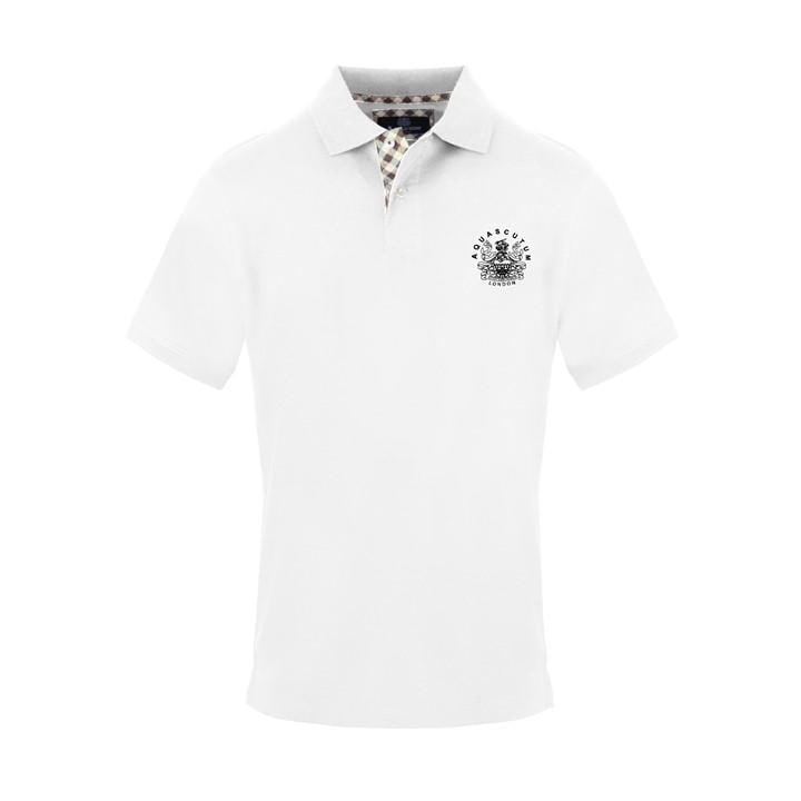 Aquascutum Men' White Polo Short Sleeve Polo Shirt in Size S, Sports Direct