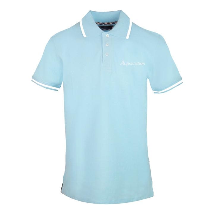 Aquascutum Men' Blue Polo Short Sleeve Polo Shirt in Size S, Sports Direct