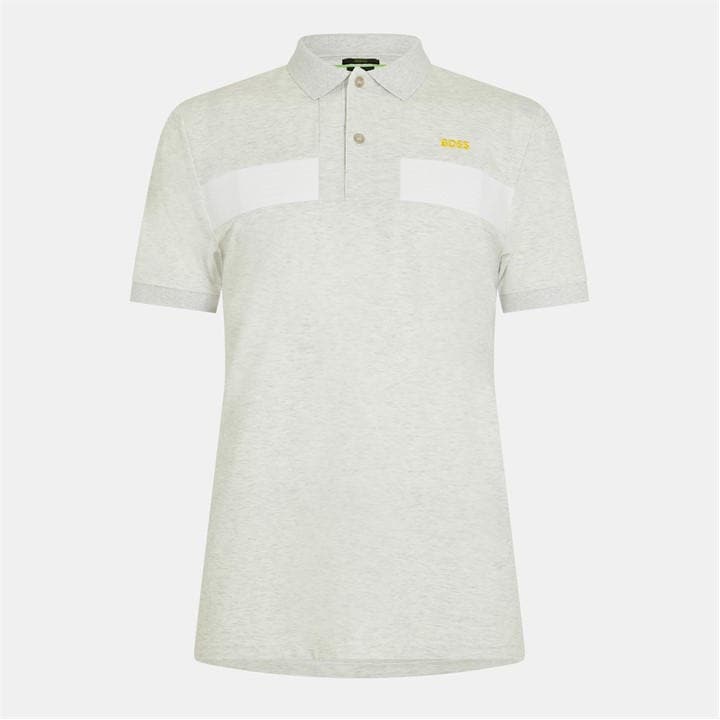 Boss Men's Grey Hbg Paule 2 Polo Shirt With Striped Detailing in Size XL, Sports Direct