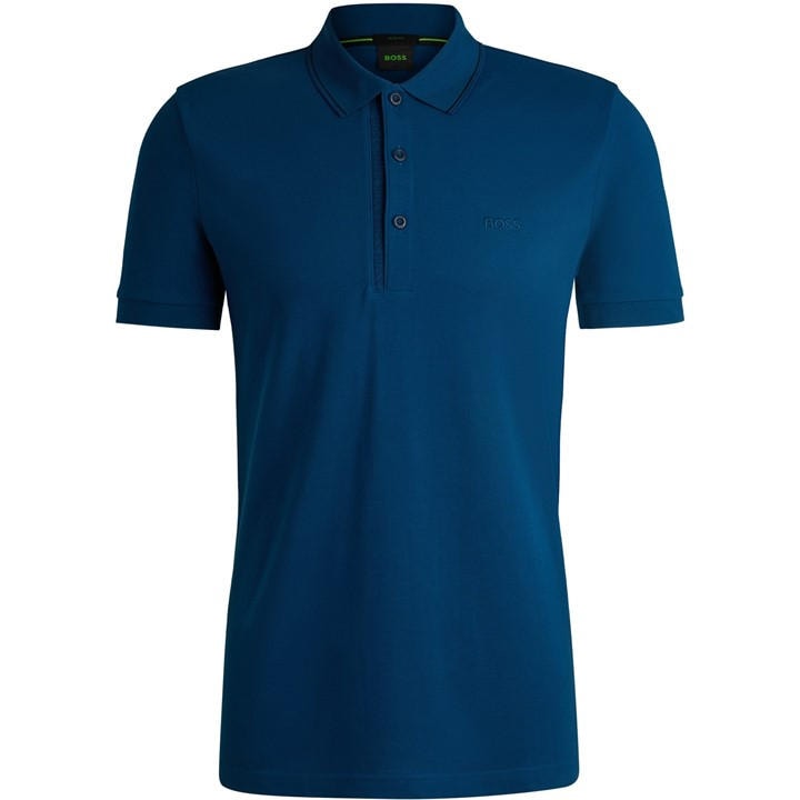 Boss Men' Blue Hbg Paule 4 Polo Shirt, Premium Craftsmanship in Size S, Sports Direct