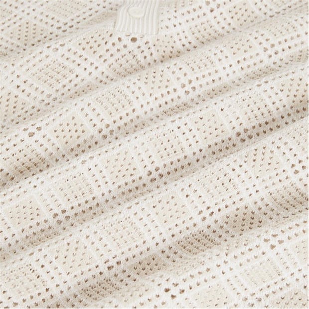 ECRU - Ted Baker - Mens Geometric Open Knit Short Sleeve Polo
