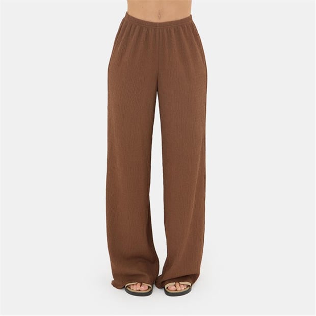 brown - I Saw It First - Textured Wide Leg Trouser