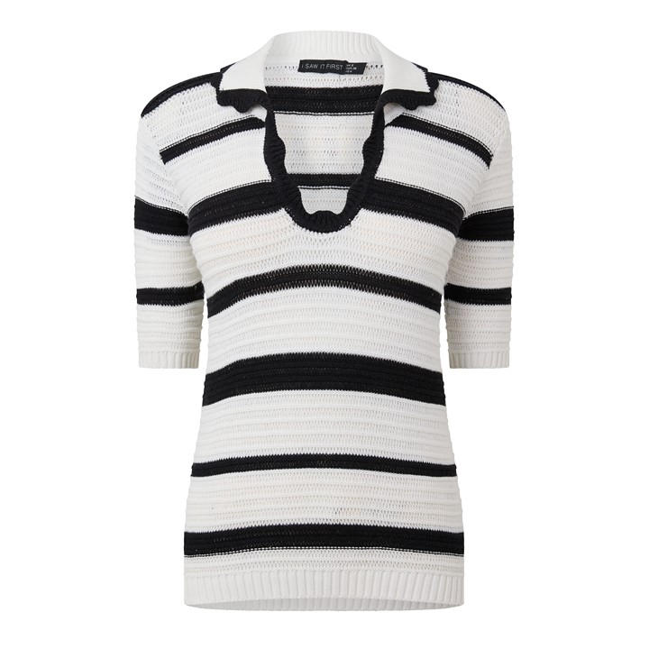 I Saw It First Women's Knitted Polo Short Sleeve Top in Size 14, Sports Direct