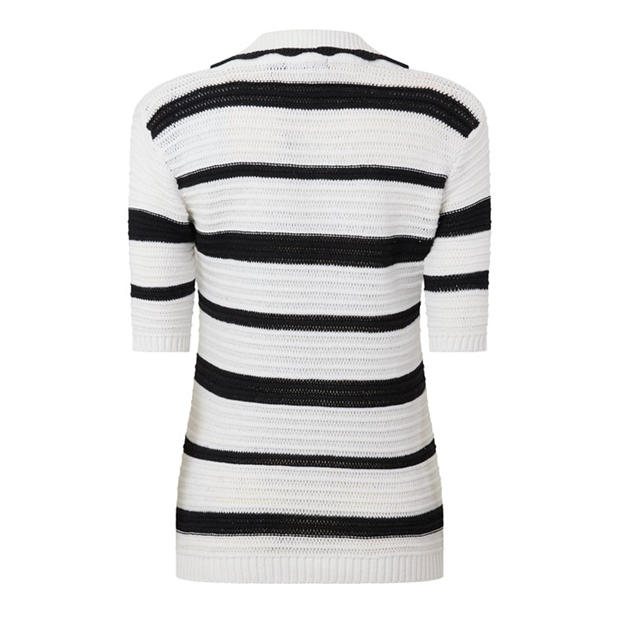 Cream/Black - I Saw It First - Knitted Polo Short Sleeve Top