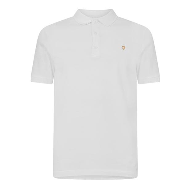 White 104 - Farah - Men's Emerson Short Sleeve Polo Shirt