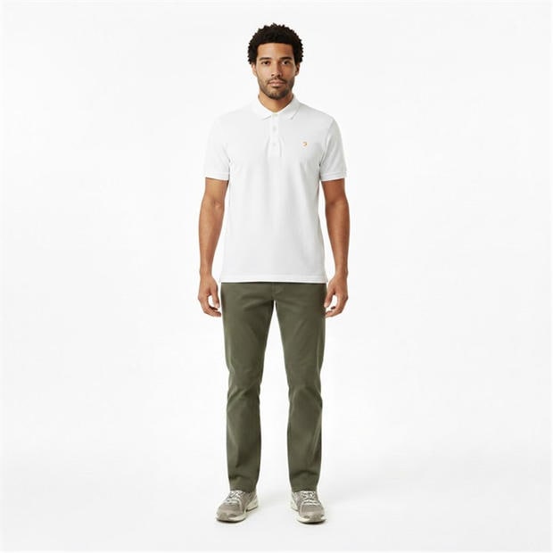 White 104 - Farah - Men's Emerson Short Sleeve Polo Shirt