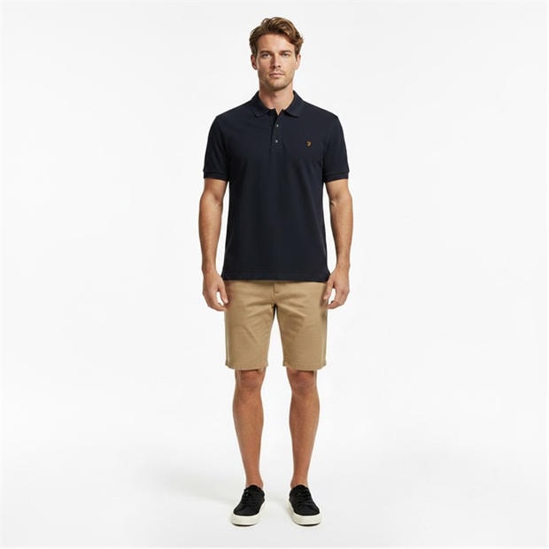True Navy 412 - Farah - Men's Emerson Short Sleeve Polo Shirt