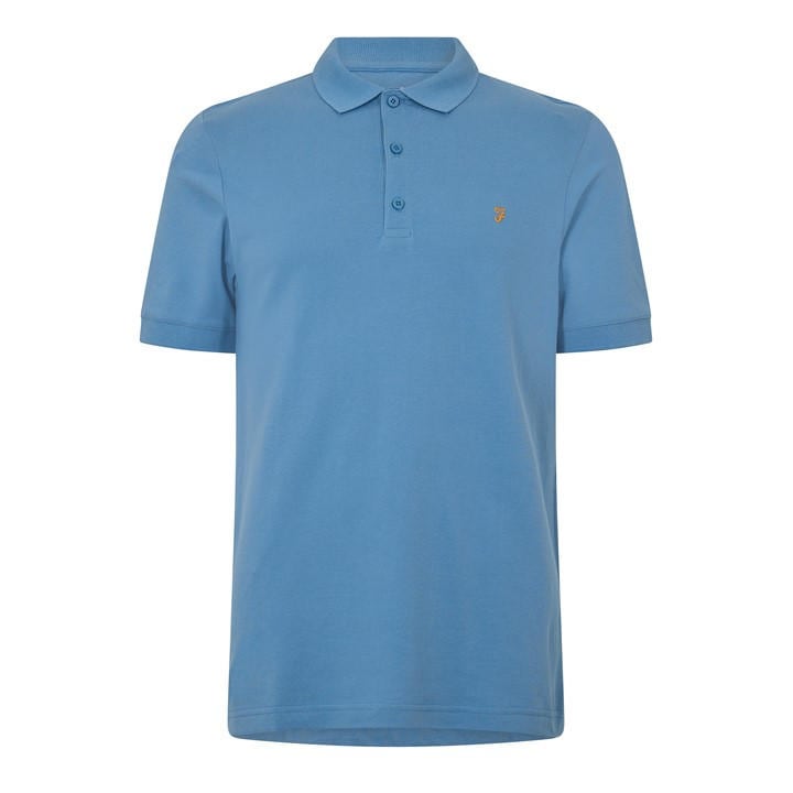 Farah Men's Blue Emerson Short Sleeve Polo Shirt in Size XL, Sports Direct