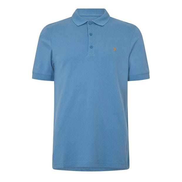 Lndrd Blue 450 - Farah - Men's Emerson Short Sleeve Polo Shirt
