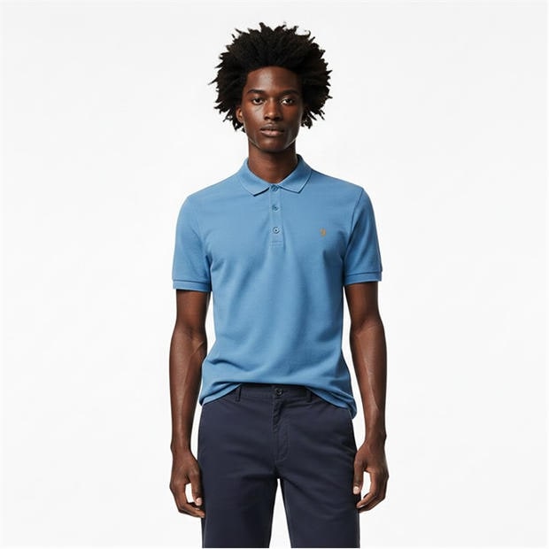 Lndrd Blue 450 - Farah - Men's Emerson Short Sleeve Polo Shirt