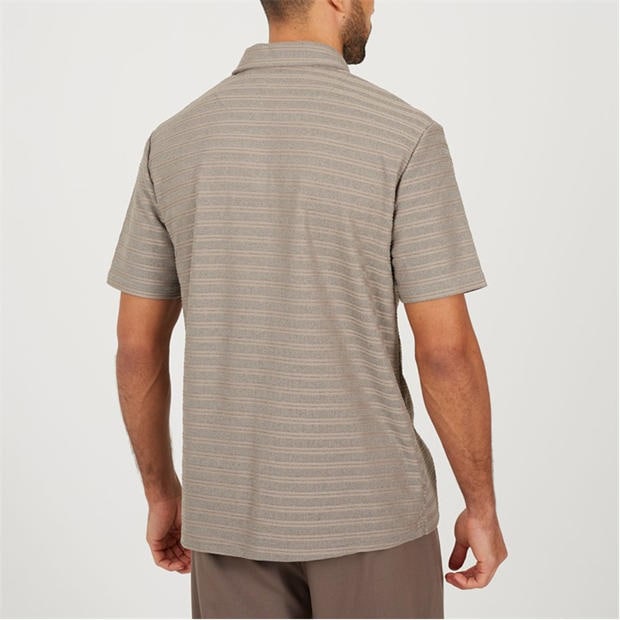 Brown/Grey - Brave Soul - Men's Trophy Polo Neck Short Sleeve Shirt