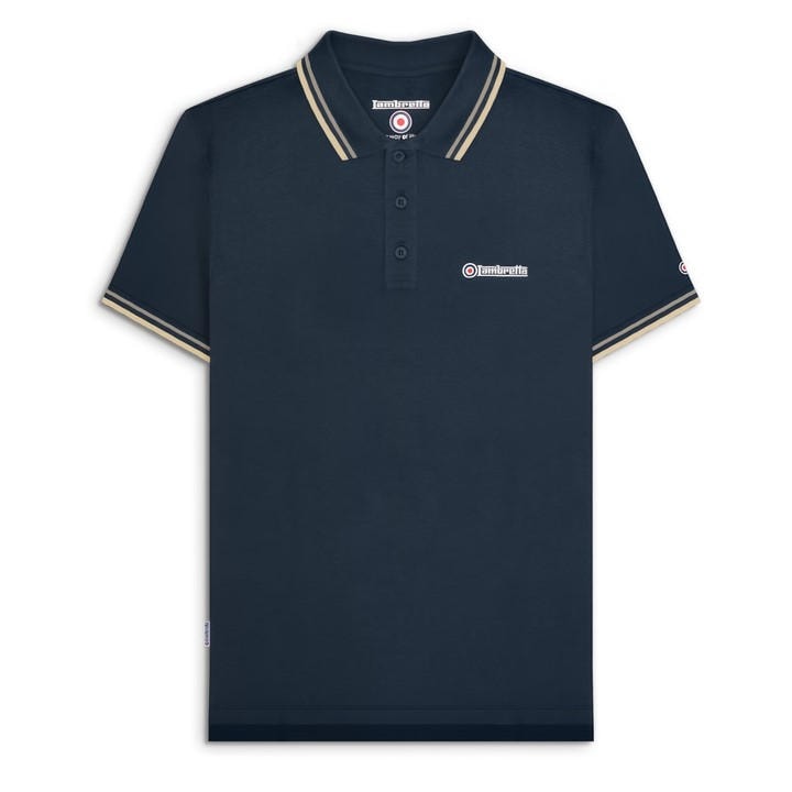 Lambretta Men's Blue Twin Tipped Polo in Size 4XL, Sports Direct