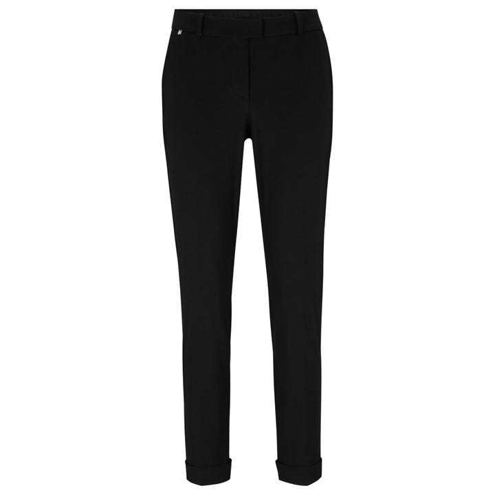 Boss Women's Black Tobaluka9 Straight Trousers in Size 6, Sports Direct