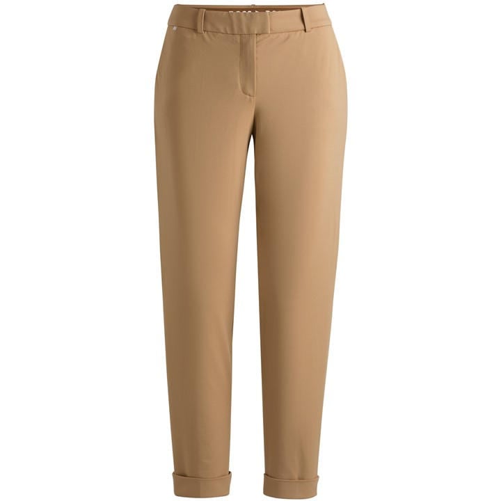 Boss Women's Beige Tobaluka9 Straight Trousers in Size 4, Sports Direct