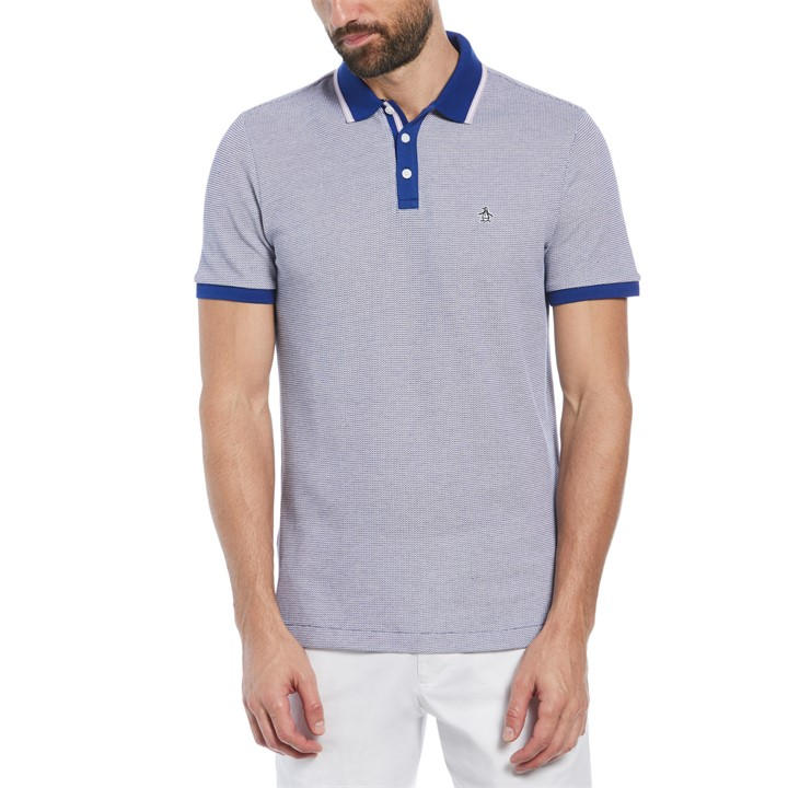 Original Penguin Men's Grey Jacquard Polo Shirt in Size M, Sports Direct