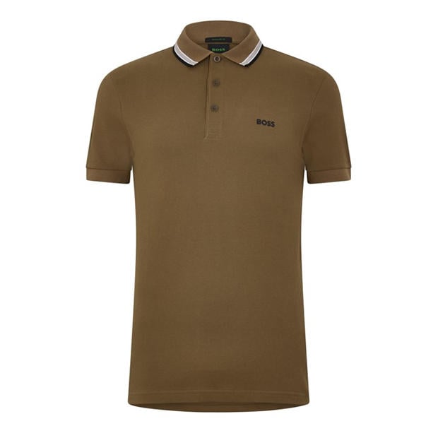 Brown 219 - Boss - Mens BOSS GREEN Paddy Polo Shirt with Contrast Tipping