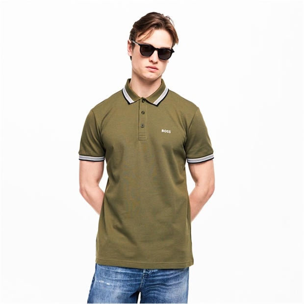 Green 320 - Boss - Mens BOSS GREEN Paddy Polo Shirt with Contrast Tipping
