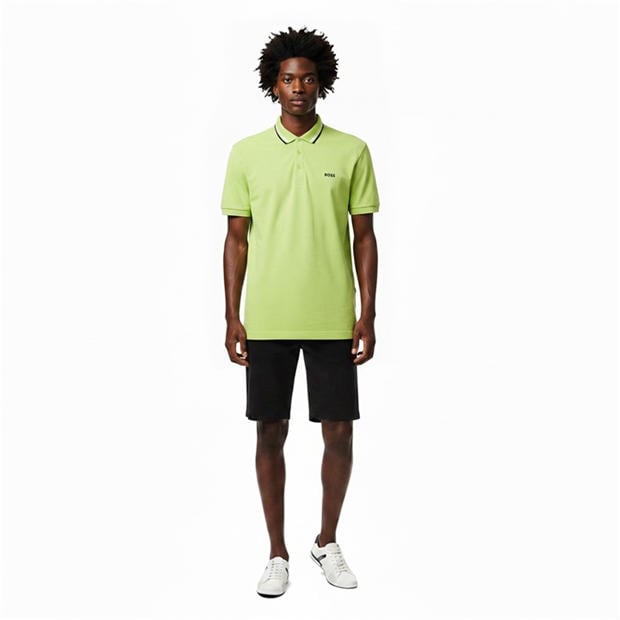 Lime Green 384 - Boss - Mens BOSS GREEN Paddy Polo Shirt with Contrast Tipping