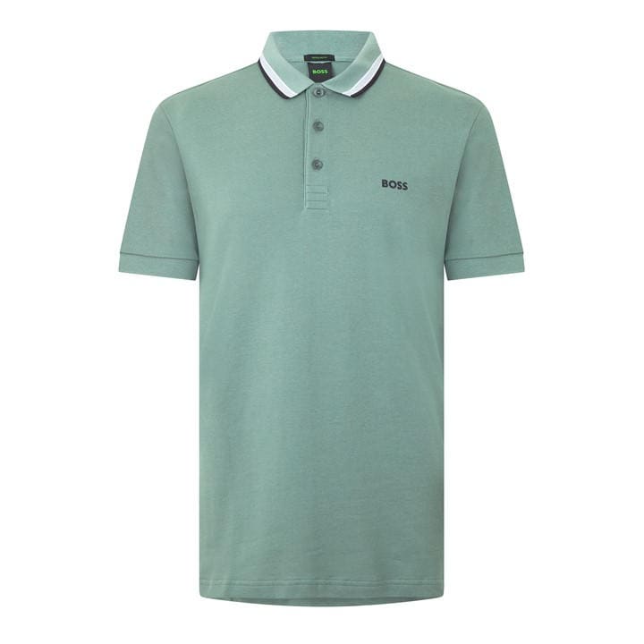 Boss Men's Green Paddy Polo Shirt With Contrast Tipping in Size 3XL, Sports Direct