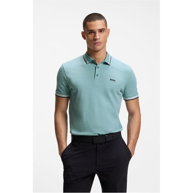 Aqua 445 - Boss - Mens BOSS GREEN Paddy Polo Shirt with Contrast Tipping