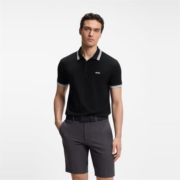 Black - Boss - Mens BOSS GREEN Paddy Polo Shirt with Contrast Tipping