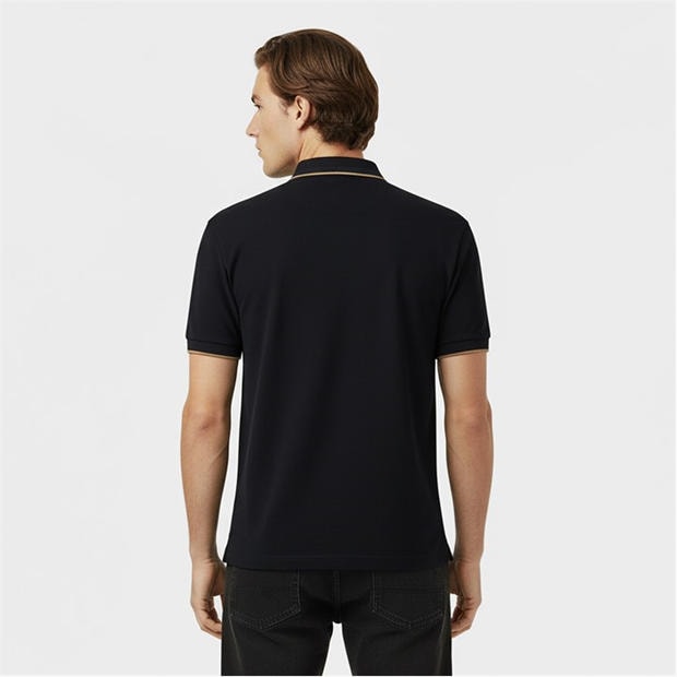 Black/Gold 002 - Boss - Mens BOSS GREEN Paddy Polo Shirt with Contrast Tipping