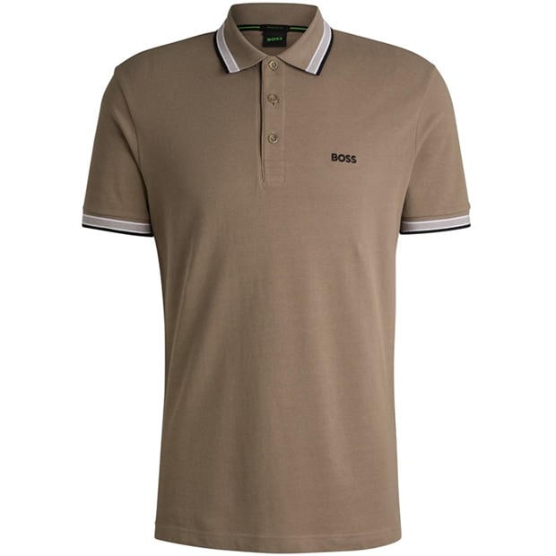 Grey 336 - Boss - Mens BOSS GREEN Paddy Polo Shirt with Contrast Tipping