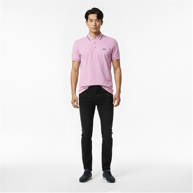 Pink 531 - Boss - Mens BOSS GREEN Paddy Polo Shirt with Contrast Tipping