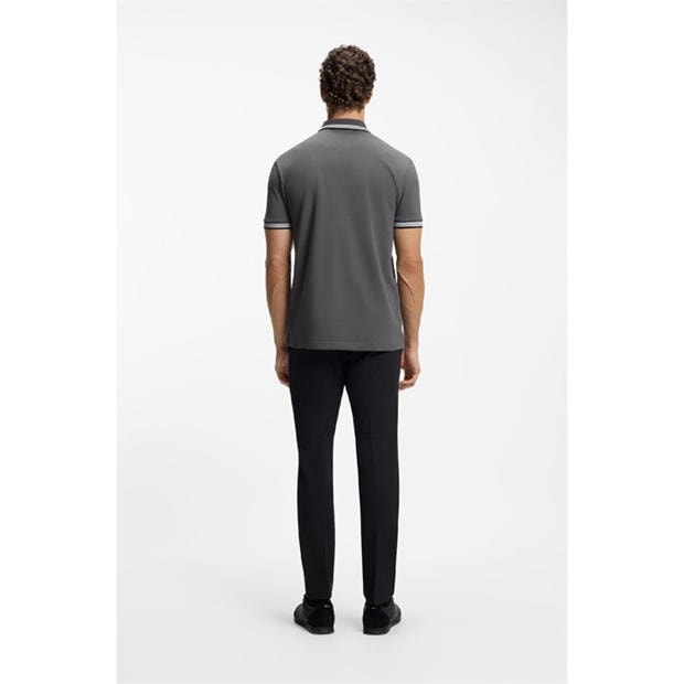 Open Grey - Boss - Mens BOSS GREEN Paddy Polo Shirt with Contrast Tipping