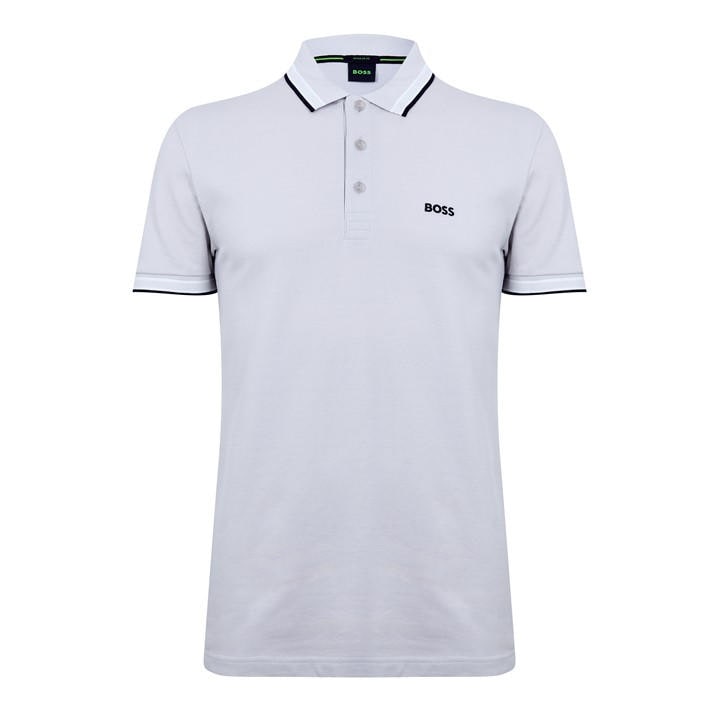 Boss Men's Grey Green Paddy Polo Shirt With Contrast Tipping in Size 3XL, Sports Direct