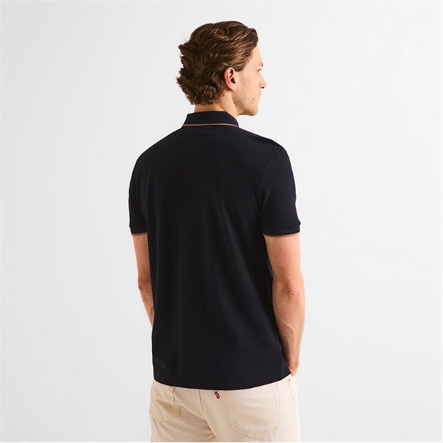 Navy/Gold - Boss - Mens BOSS GREEN Paddy Polo Shirt with Contrast Tipping