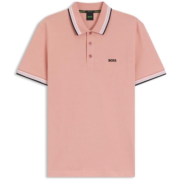 Pink 686 - Boss - Mens BOSS GREEN Paddy Polo Shirt with Contrast Tipping