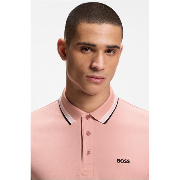 Pink 686 - Boss - Mens BOSS GREEN Paddy Polo Shirt with Contrast Tipping