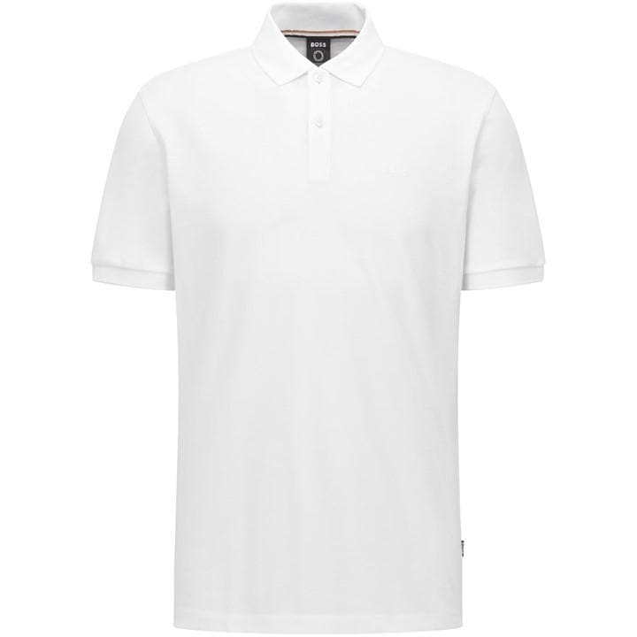 Boss Men's White Black Pallas Polo Iconic Logo Embroidered Shirt in Size 2XL, Sports Direct