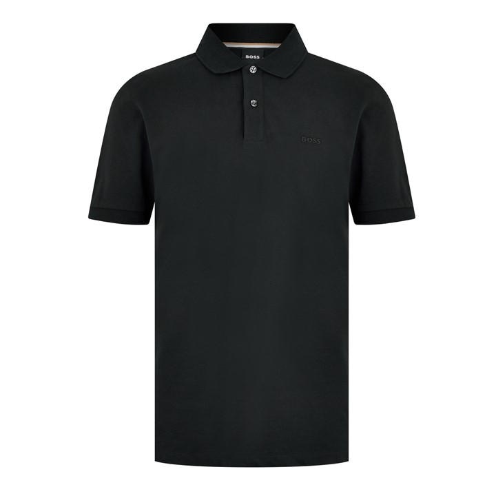 Boss Men's Black Pallas Polo Iconic Logo Embroidered Shirt in Size M, Sports Direct