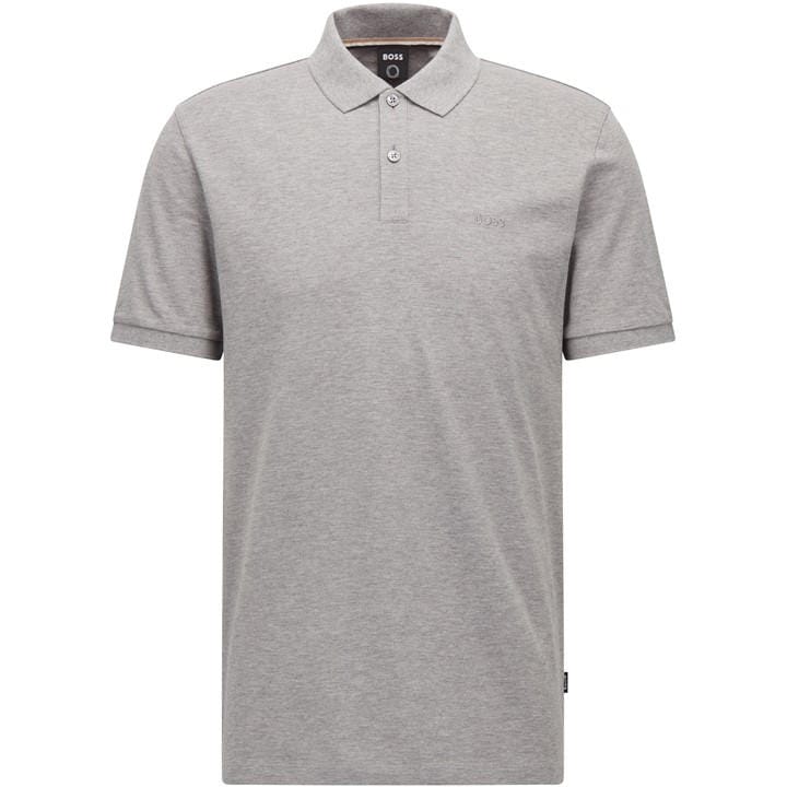 Boss Men's Silver Black Pallas Polo Iconic Logo Embroidered Shirt in Size 3XL, Sports Direct