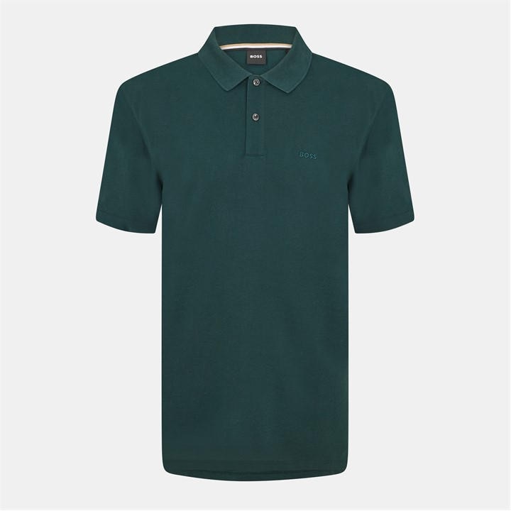 Boss Men's Blue Black Pallas Polo Iconic Logo Embroidered Shirt in Size 2XL, Sports Direct