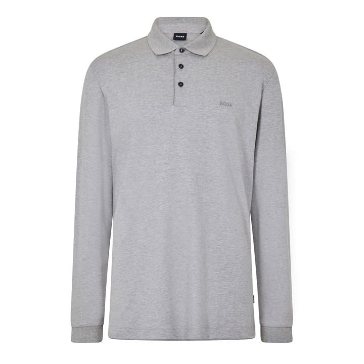 Boss Men's Silver Pado 30 Long-Sleeve Polo Shirt in Size 5XL, Sports Direct