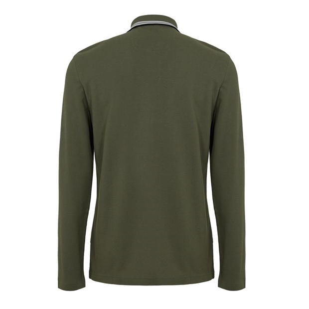 Dark Beige 257 - Boss - Mens BOSS GREEN Plisy Long Sleeve Polo Shirt with Logo Detail