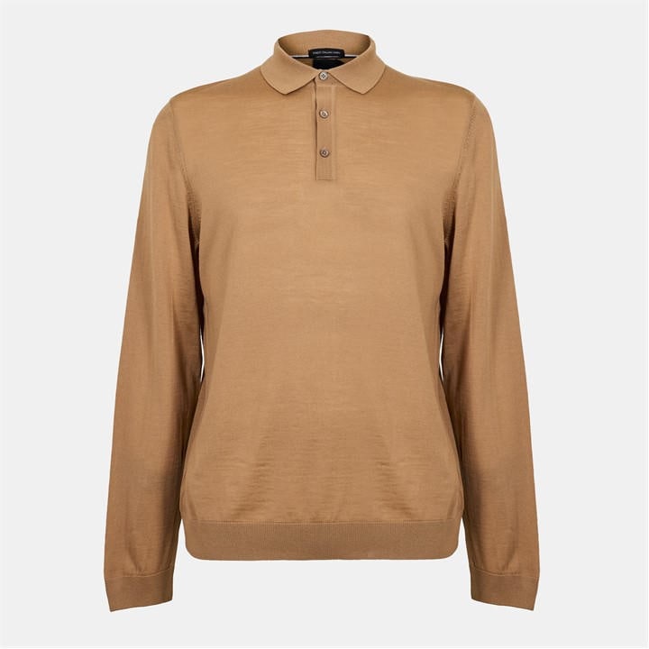 Boss Men's Beige Lancione Long-Sleeve Polo in Size XL, Sports Direct