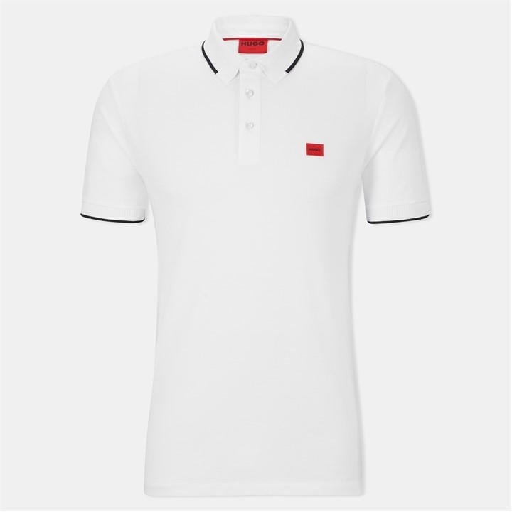 Hugo Men's White Short-Sleeve Polo Shirt in Size L, Sports Direct
