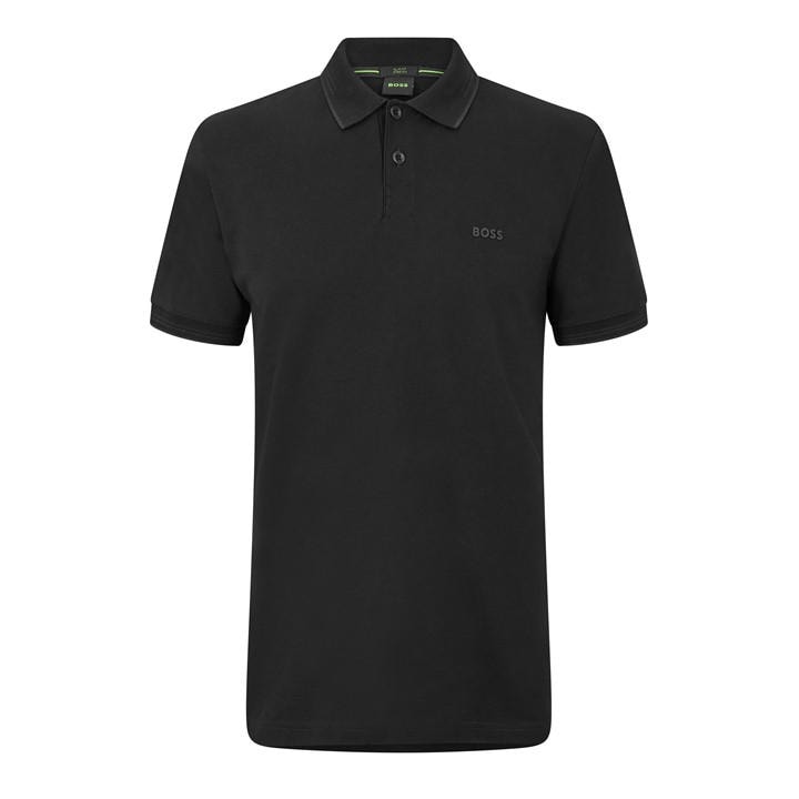 Boss Men's Black Green Paul Contrast Striped Trim Short Sleeve Polo Shirt in Size 2XL, Sports Direct
