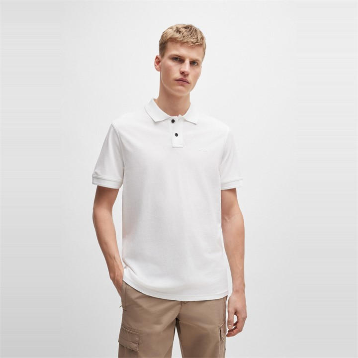 Boss Men's White Prime Cotton Polo Shirt in Size 2XL, Sports Direct