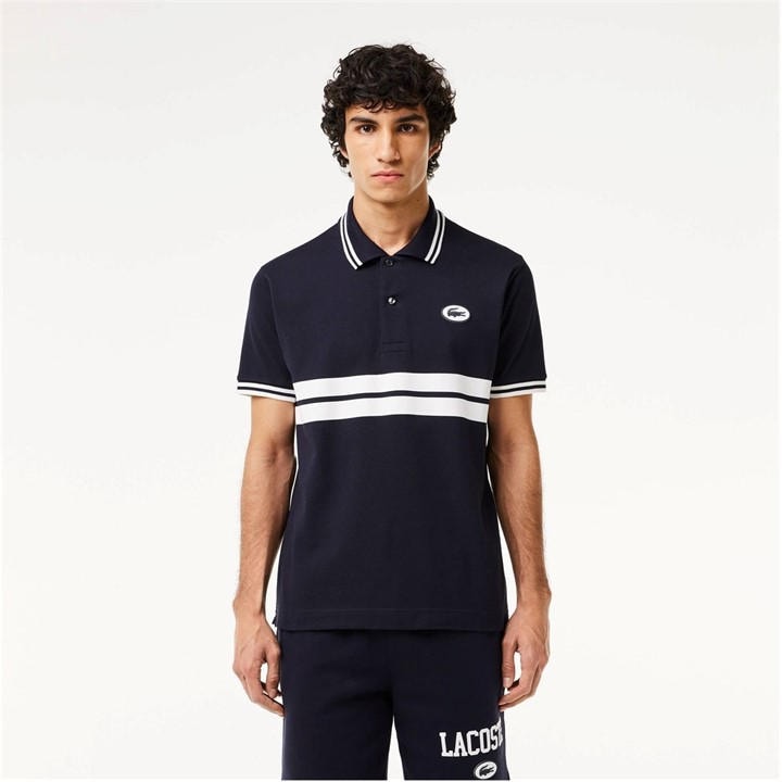 Lacoste Men' Black Stripe Polo Shirt in Size S, Sports Direct