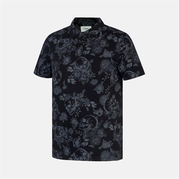 Black - Firetrap - All-Over Print Polo Top Mens