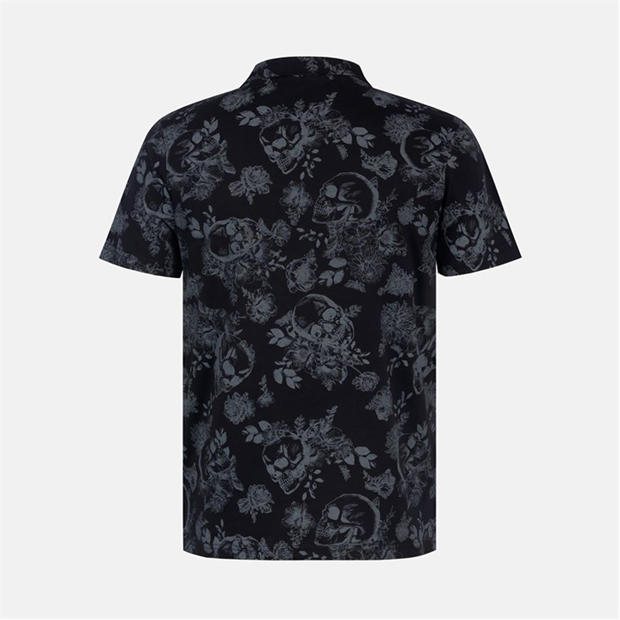 Black - Firetrap - All-Over Print Polo Top Mens