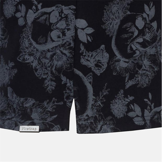 Black - Firetrap - All-Over Print Polo Top Mens